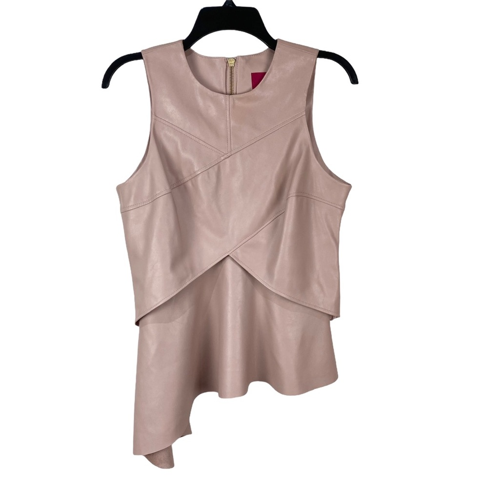 GILI Faux Leather Top Pink Blush Size 8 Soft